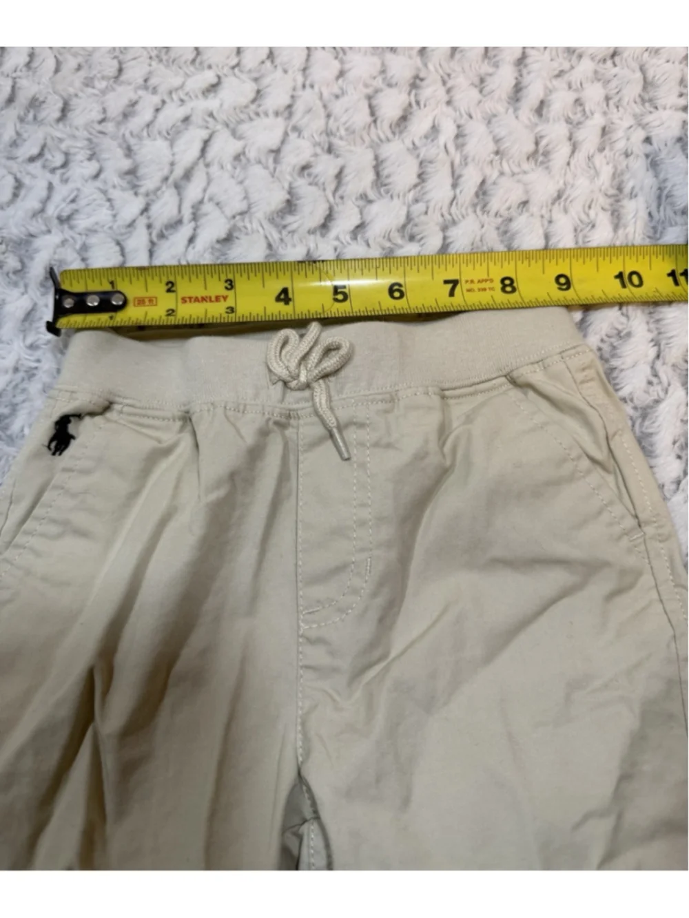 Ralph Lauren Beige Cotton Jogger Pants 18M Drawstring Pull On Elastic Waist